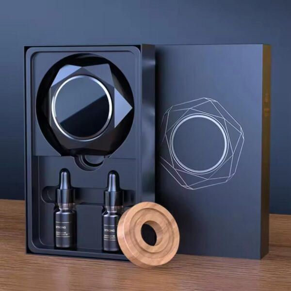 Luxury Car Aluminum Alloy Container Solid Aromatherapy Diffuser With 2 Refill