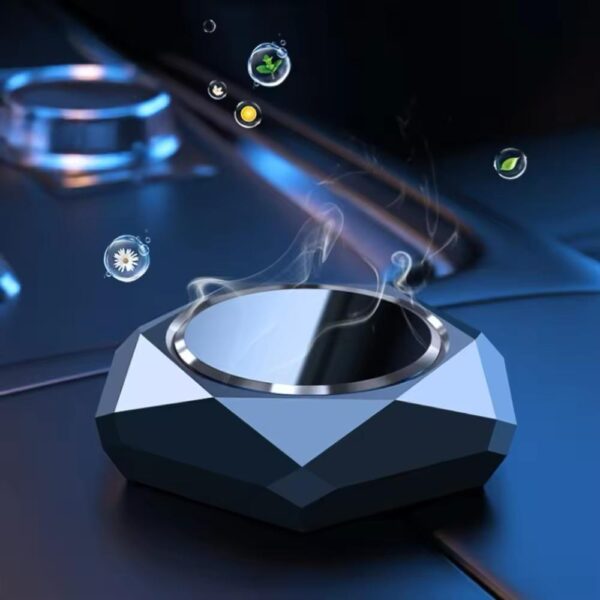 Luxury Car Aluminum Alloy Container Solid Aromatherapy Diffuser With 2 Refill