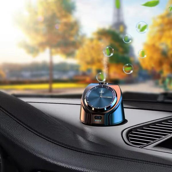 Modern Smart Portable Car diffuser With essential oil & Metal watch appearance.