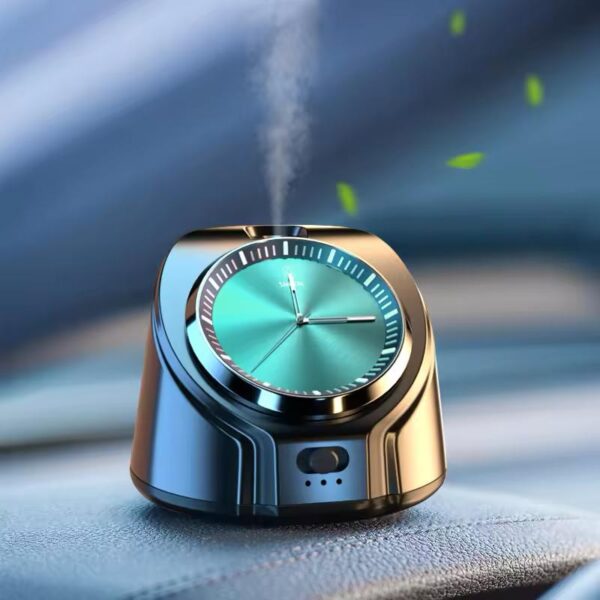 Modern Smart Portable Car diffuser With essential oil & Metal watch appearance.