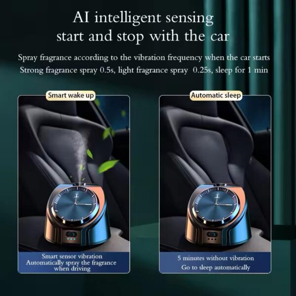 Modern Smart Portable Car diffuser With essential oil & Metal watch appearance.