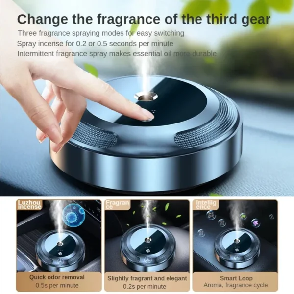 Luxury Portable Car Air Freshener Aroma Diffuser Aromatherapy with 3 Refill