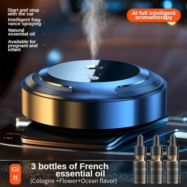 Luxury Portable Car Air Freshener Aroma Diffuser Aromatherapy with 3 Refill