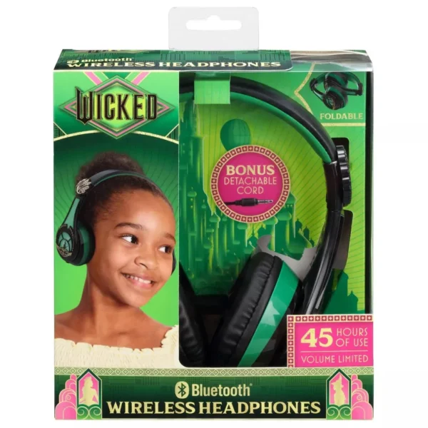Wicked Elphaba Bluetooth Wireless Headphones Headset Volume Limiting